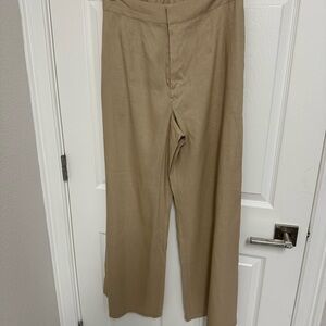 Gianni Bini Women's Tan Linen Wide Leg Pants
